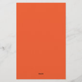 Bright Orange Minimalist Solid Background Briefpapier (Achterkant)