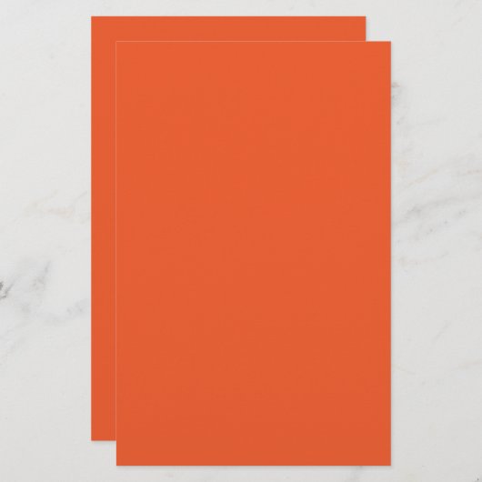 Bright Orange Minimalist Solid Background Briefpapier (Voorkant / Achterkant)