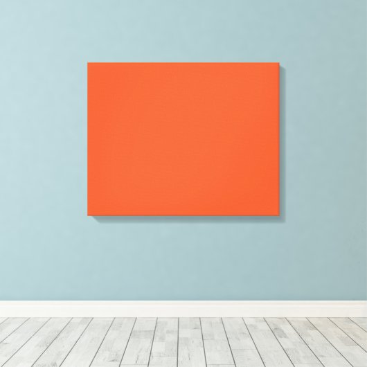 Bright Orange Minimalist Solid Background Canvas Afdruk (Insitu (Houten vloer))