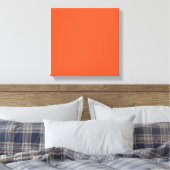 Bright Orange Minimalist Solid Background Canvas Afdruk (Insitu (Slaapkamer))