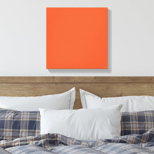 Bright Orange Minimalist Solid Background Canvas Afdruk (Insitu (Slaapkamer))
