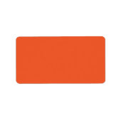 Bright Orange Minimalist Solid Background Etiket (Voorkant)