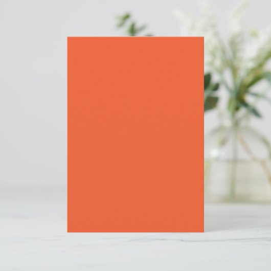 Bright Orange Minimalist Solid Background RSVP Kaartje (Staand voorkant)