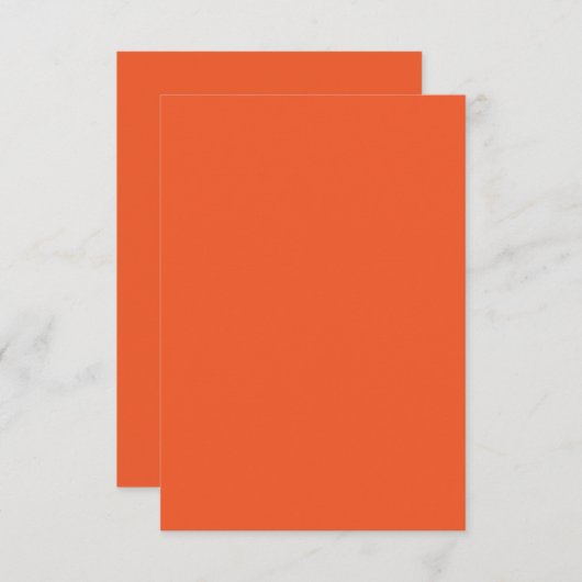 Bright Orange Minimalist Solid Background RSVP Kaartje (Voorkant / Achterkant)