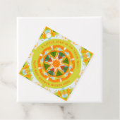 Bright Orange Playful Green Fun Star Baby Shower Bedankjes Labels (In situ)