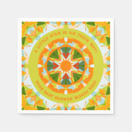 Bright Orange Playful Green Fun Star Baby Shower Servet