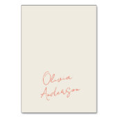 Bright Orange Whimsical Retro Wedding Place Cards Kaart (Voorkant)
