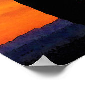 Bright Oranje Arizona Desert Sunset Saguaro Cacti Poster (Hoek)