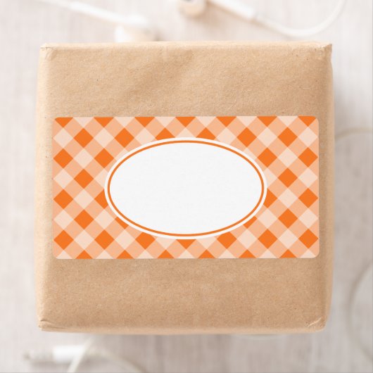 Bright Oranje Gingham Labels (Insitu)