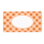 Bright Oranje Gingham Labels (Voorkant)