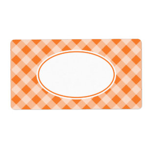 Bright Oranje Gingham Labels