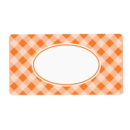 Bright Oranje Gingham Labels (Voorkant)