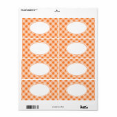 Bright Oranje Gingham Labels (Full Sheet)