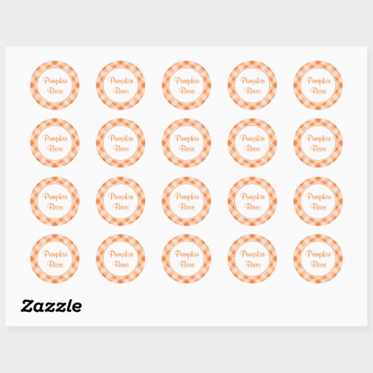 Bright Oranje Gingham Stickers (Vel)