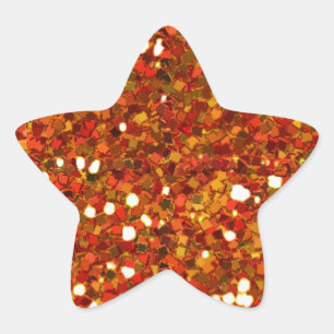 BRIGHT ORANJE RED TAN WHITE GLITTER-achtige TEGELS Ster Sticker