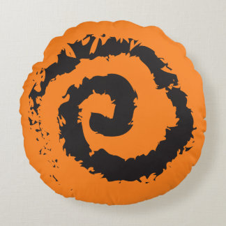 BRIGHT ORANJE SPIRAL Round Sierkussen Rond Kussen