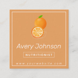 Bright Oranje Voedingsdeskundige Dietician Oranje  Vierkante Visitekaartje