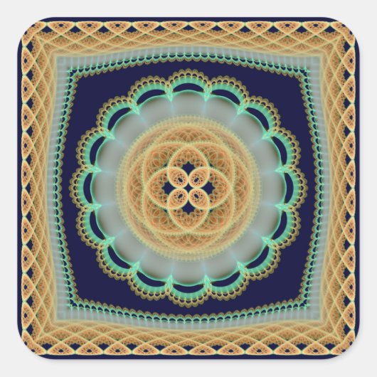 Bright originele fractale decoratie vierkante sticker (Voorkant)