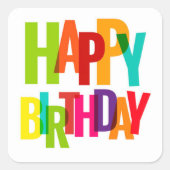 Bright Overlapping Happy Birthday Stickers (Voorkant)