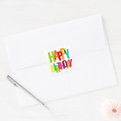 Bright Overlapping Happy Birthday Stickers