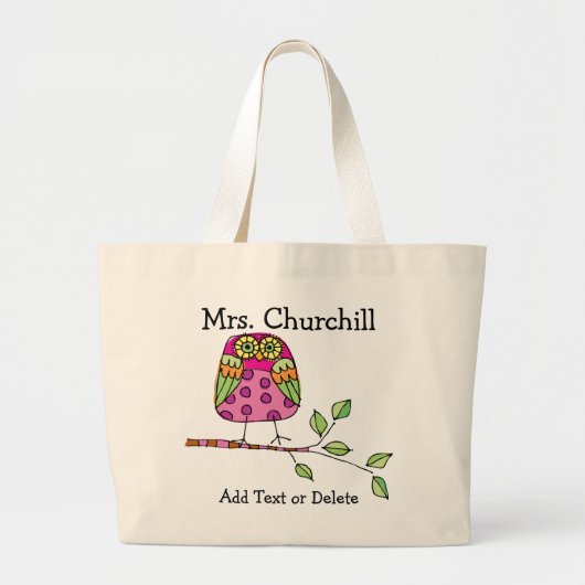 Bright Owl Teacher - SRF Grote Tote Bag (Voorkant)