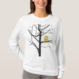 Bright Owl zit op de droog boomtak T-shirt
