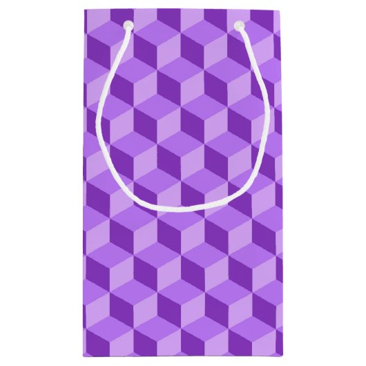 BRIGHT PAARS GEOMETRIC CUBE PATTERS KLEIN CADEAUZAKJE (Achterkant)