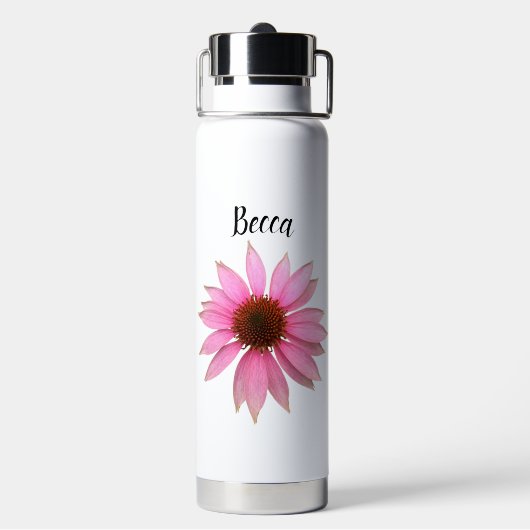 Bright Paarse Coneflower - Aangepast waterflesje Waterfles (Achterkant)