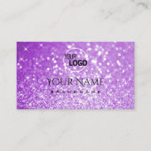 Bright Paarse Glitter Sparkling Stars toevoegen Lo Visitekaartje (Voorkant)
