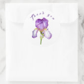 Bright Paarse Iris Botanische Kunst Dank u Sticker (Tas)