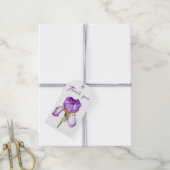 Bright Paarse iris dank u geschenk Label Cadeaulabel (Met Touw)