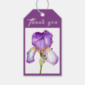 Bright Paarse iris dank u geschenk Label Cadeaulabel (Voorkant)