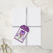 Bright Paarse iris dank u geschenk Label Cadeaulabel (Met Touw)