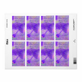 Bright Paarse Trees Bruiloft Wijn Label (Full Sheet)