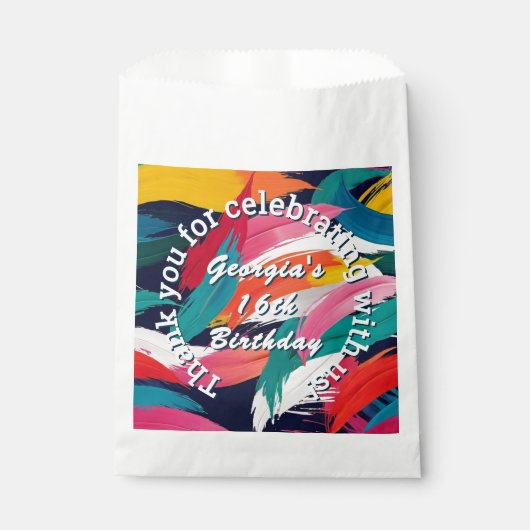 Bright Paint Effect Verjaardagsfeest Bedankt Bedankzakje (Voorkant)