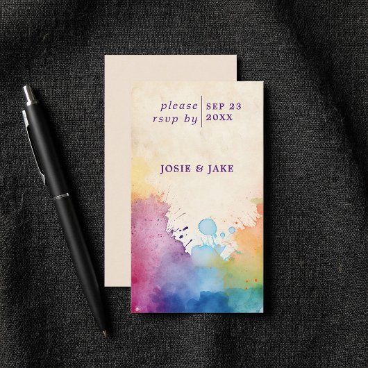 Bright paint splashes RSVP Enclosure Kaart