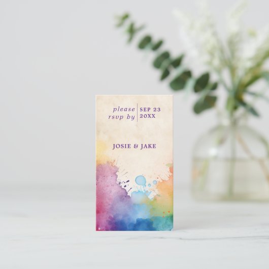 Bright paint splashes RSVP Enclosure Kaart (Staand voorkant)