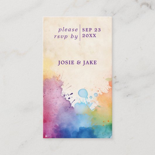 Bright paint splashes RSVP Enclosure Kaart (Voorkant)