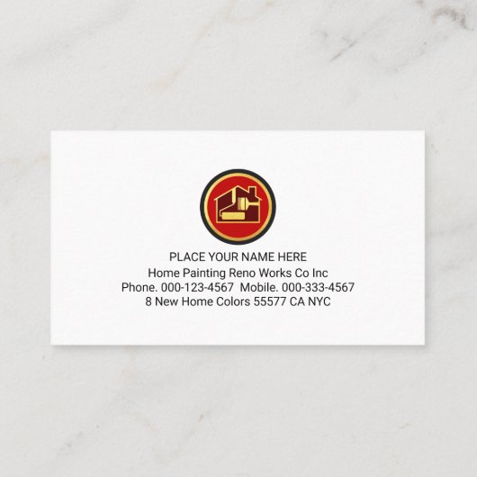 Bright Paint Splatters Painter Service Visitekaartje (Achterkant)