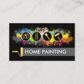 Bright Paint Splatters Painter Service Visitekaartje (Voorkant)