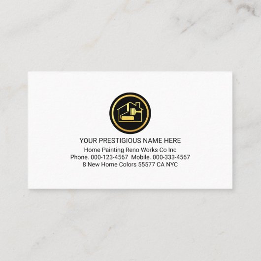 Bright Paint Splatters Painter Service Visitekaartje (Achterkant)