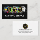 Bright Paint Splatters Painter Service Visitekaartje (Voorkant / Achterkant)