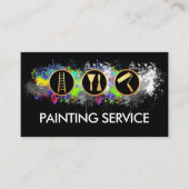 Bright Paint Splatters Painter Service Visitekaartje (Voorkant)