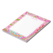 Bright Paisley roze, speciaal aangepast notebook Notitieblok (Linkerzijde)