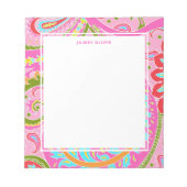 Bright Paisley roze, speciaal aangepast notebook Notitieblok (Voorkant)