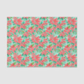 Bright Palm Beach Christmas Poinsettia Waterverf Tissuepapier (Voorkant)