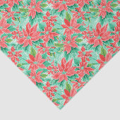 Bright Palm Beach Christmas Poinsettia Waterverf Tissuepapier (Detail)