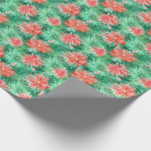 Bright Palm Beach Kerst Bloemen Cadeaupapier (Hoek)