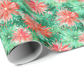 Bright Palm Beach Kerst Bloemen Cadeaupapier (Rol Hoek)