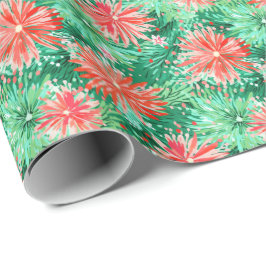 Bright Palm Beach Kerst Bloemen Cadeaupapier